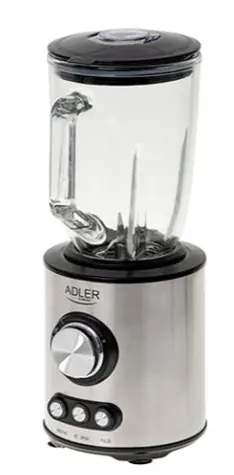 Adler AD 4078 srebrny / Blender stołowy / 800 W / 2 prędkości / 1,5 l / Pulsacyjny