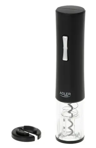 Adler AD 4490 czarny / otwieracz do wina na baterie / oświetlenie LED / 4X AA