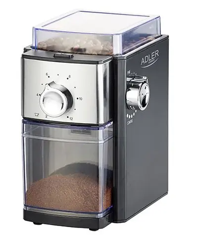 Adler AD 4448 srebrny / Młynek elektryczny do kawy / 300W / 250 g / do 12 filiżanek