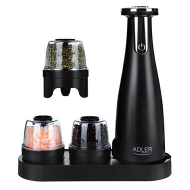 Adler AD 4449 czarny / Młynek do soli i pieprzu / 150 ml / 1500 mAh