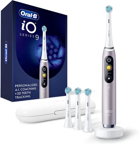 Oral-B iO Series 9N Rose Quartz / Elektryczna szczoteczka do zębów / magnetyczne iO / 7 trybów / AI / OLED