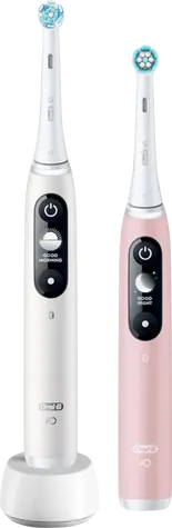 Oral-B iO Series 6 Duo biały|różowy / Elektryczna szczoteczka do zębów / magnetyczna iO / 5 trybów / AI / OLED