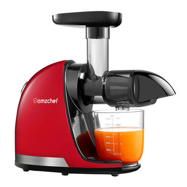 AMZCHEF 1501-RD czerwona / Wyciskarka wolnoobrotowa / 150W / 90 do 110 obr./min 