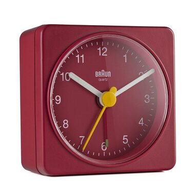 Braun BC02R czerwony / Klasyczny budzik / 1 x bateria AA 