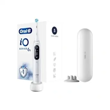 Oral-B iO6 + etui podróżne białe / Elektryczna szczoteczka do zębów / 5 trybów / timer / czujnik nacisku 