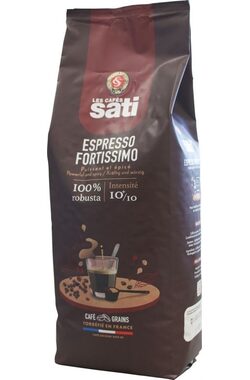 Les Cafés Sati Fortissimo 1 kg / Ziarna kawy / 100% Robusta 