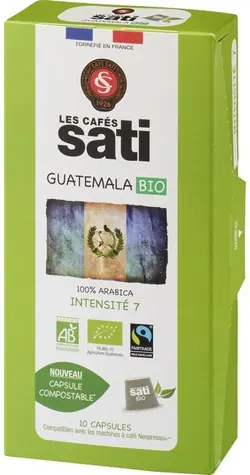 Les Cafés Sati Guatemala Bio Nespresso 10 szt. / Kawa w kapsułkach 