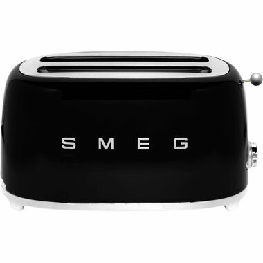 Bez opakowania - SMEG 50's Retro Style czarny / Toster / 1500 W / 2 gniazda / 4 tosty / 6 poziomów opiekania / bez opakowania