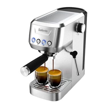 Salente Coffio srebrny / Ekspres do kawy dźwigniowy / 1350W / 1,3 l / 20 bar