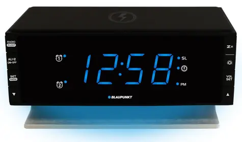 Blaupunkt CR55CHARGE czarny / radiobudzik / ładowarka bezprzewodowa / wyświetlacz LED 