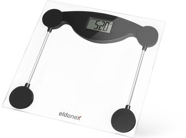 Eldonex BodyFit czarna / cyfrowa waga osobowa / nośność 150 kg / szkło hartowane