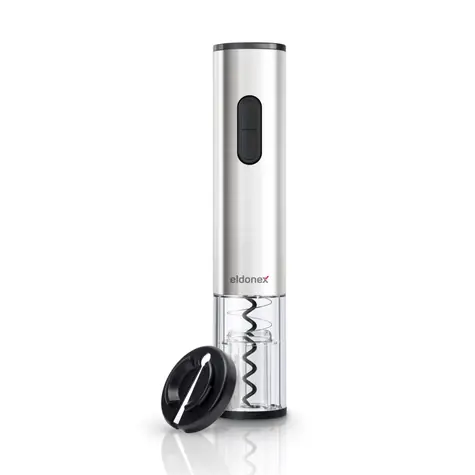 Eldonex WineSpin Premium srebrny / elektryczny otwieracz do wina / 4X baterie AA