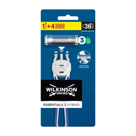 Maszynka do golenia Wilkinson Essential 3 Hybrid + 4 wymienne głowice