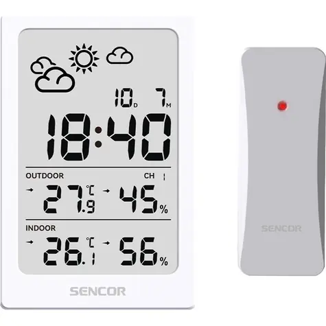 Stacja pogodowa Sencor SWS 2300 W biała / LCD / czujnik bezprzewodowy