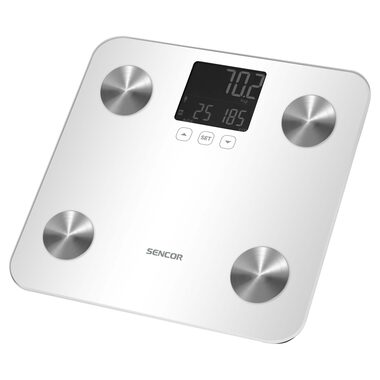 Sencor SBS 6025WH szara / waga osobowa / szkło hartowane / LCD / 180 kg / kg / 3x AAA  