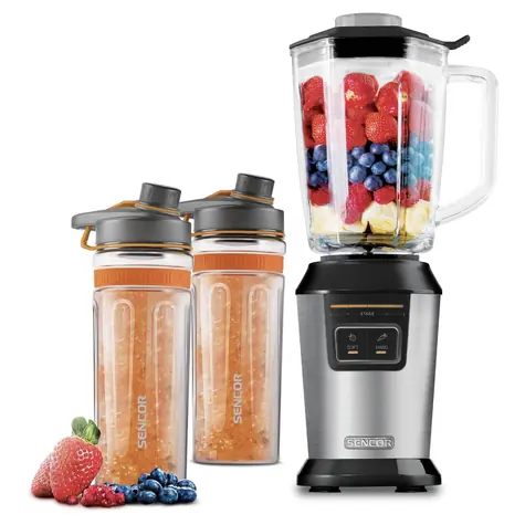 Sencor SBL 7550SS szary / blender do smoothie / 800W / 2 x 600ml