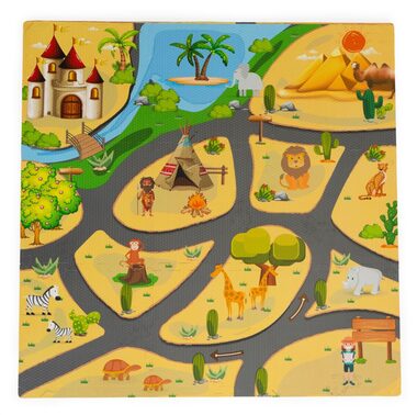 ECOTOYS Puzzle piankowe Safari z krawędziami / od 3 lat