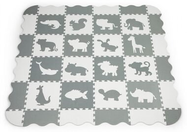 ECOTOYS Puzzle piankowe Zwierzęta szaro-białe SX z kantami / od 3 lat