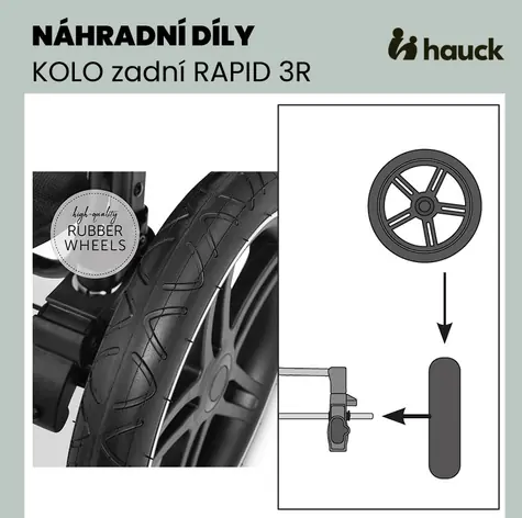 Hauck KOŁO TYLNE Rapid 3 CZARNE