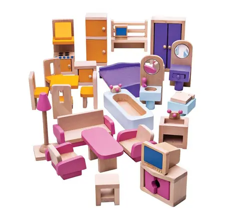Bigjigs Toys Drewniane meble do domku dla lalek / od 3 lat