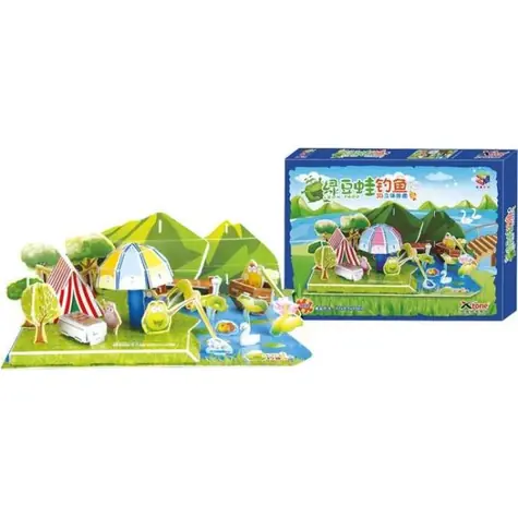 Puzzle 3D Small Foot z pianki trójwarstwowej - basen z żabami / 56 elementów / od 3 lat