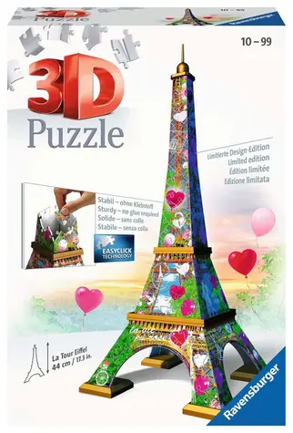 Puzzle 3D Ravensburger Wieża Eiffla Love edition / 216 elementów / od 10 lat