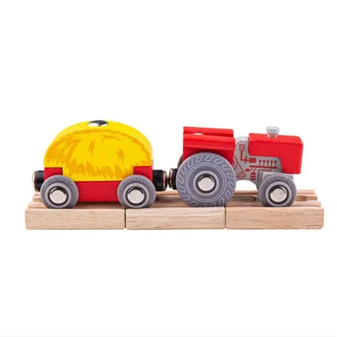 Ciągnik Bigjigs Rail Red z platformą / od 3 lat