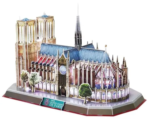 Puzzle 3D CubicFun Katedra Notre Dame - LED / 149 elementów / 39,5 x 22 x 28 cm / od 8 lat
