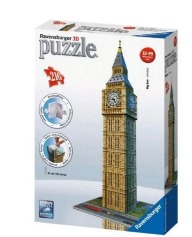 Puzzle CubicFun 3D Big Ben / 47 elementów / 9 x 9 x 38,5 cm / Poziom trudności: 4