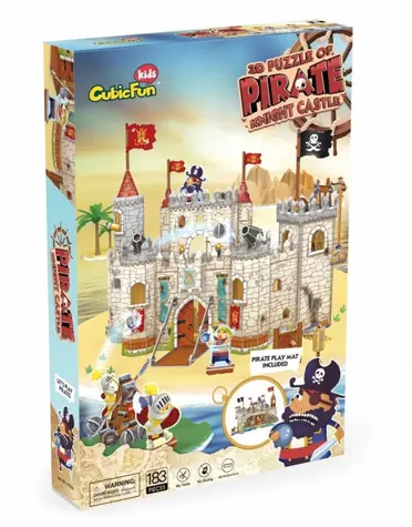 CubicFun Puzzle 3D Zamek Rycerza Piratów / 183 elementy / 45,5×33×28cm