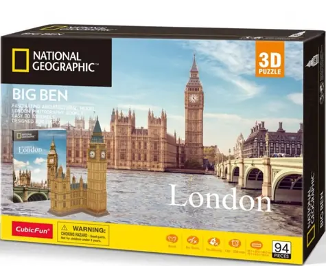 CubicFun Puzzle 3D National geographic: Londyn - Big Ben / 94 elementy / 25,7x20,9x29,2cm