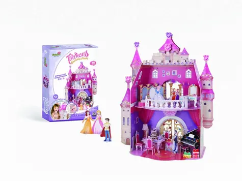 Puzzle CubicFun 3D Princess Urodziny / 95 elementów / 33,9 x 24,2 x 44,2 cm