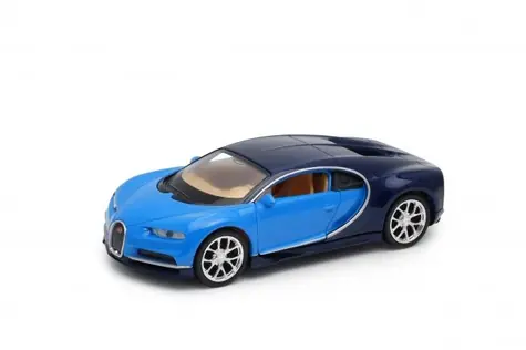 Welly Bugatti Chiron niebieski / 1:34 / od 3 lat