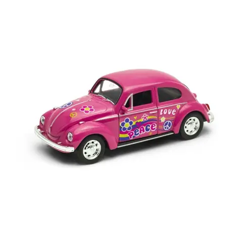 Welly Volkswagen Beetle różowa tęcza / 1:34 / od 3 lat