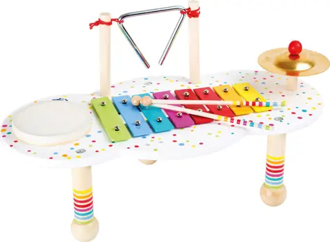 Small Foot Drewniany stolik muzyczny w kropki / od 3 lat