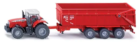 Siku Farmer - ciągnik Massey Ferguson z przyczepą / 1:87 / od 3 lat