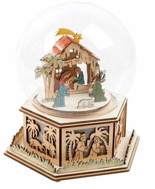 Szopka na Small Foot, kula śnieżna i pozytywka