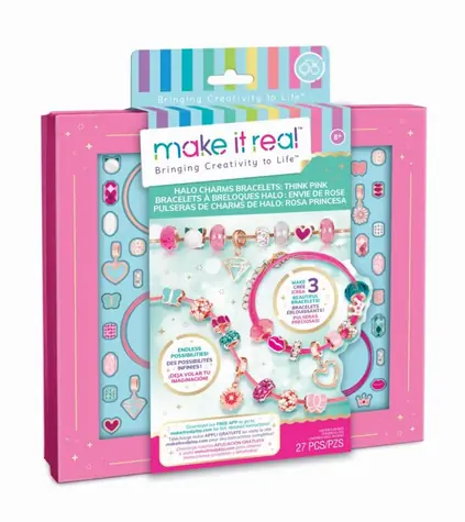 Make it Real Zestaw do robienia bransoletek - różowy / od 8 lat