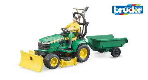 Bruder 62104 Ciągnik John Deere z przyczepą i ogrodnikiem / od 4 lat