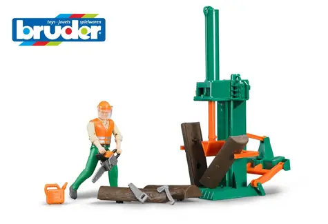Bruder 62650 Drwal z rozłupywaczem drewna i akcesoriami / 1:16 / od 4 lat 