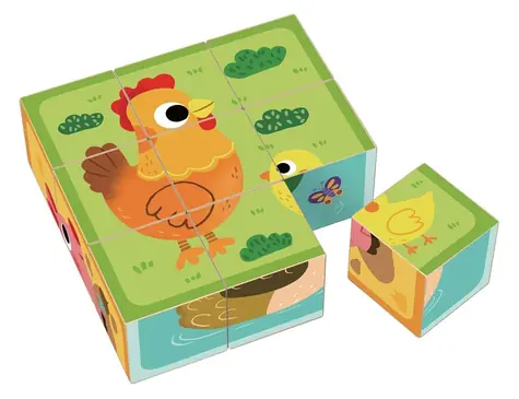 2Kids Zabawki Drewniane klocki farma / od 1 roku