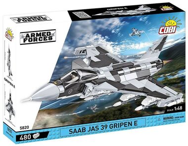 Cobi 5820 Szwedzki wielozadaniowy myśliwiec SAAB JAS 39 Gripen E / 1:48 / 480 kostek / od 7 lat