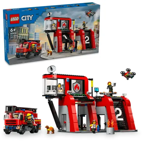 LEGO® City 60414 Remiza strażacka z wozem strażackim / Liczba elementów: 843 / od 6 lat