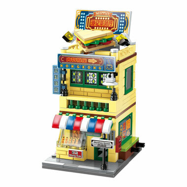QMAN City Corner K28002 Restauracja w Hongkongu / Zestaw do budowania / 300 sztuk / od 6 lat