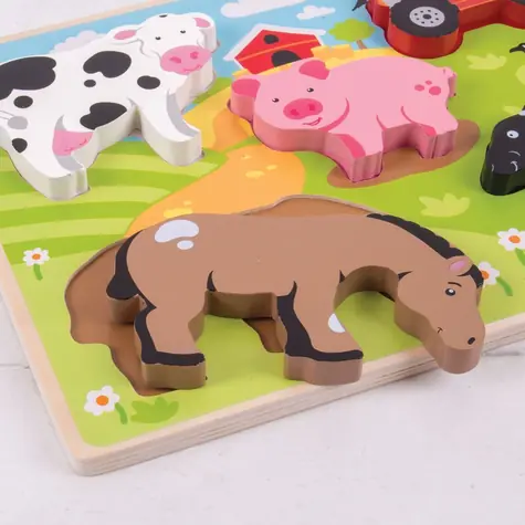 Bigjigs Toys Wstaw puzzle farma / od 12 miesięcy