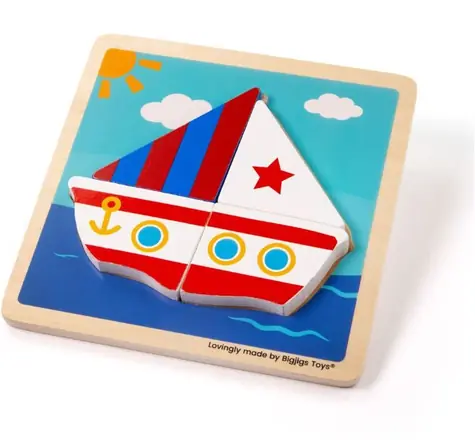 Bigjigs Toys Włóż puzzle Żaglówka / od 1 roku