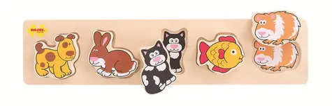 Bigjigs Baby Drewniane puzzle ze zwierzętami / od 1 roku życia