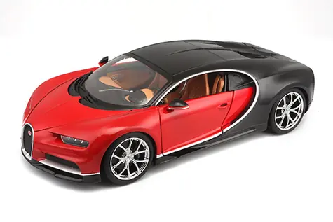 Bburago PLUS Buggati Chiron czerwony / skala 1:18 / od 3 lat 