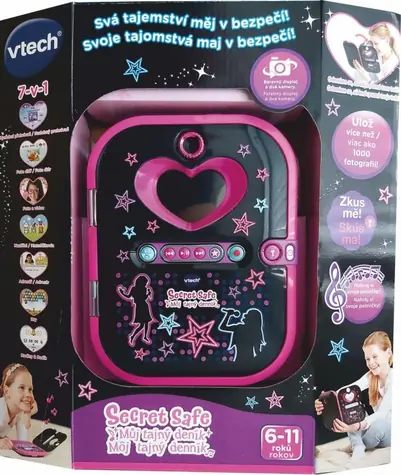 VTech Kidi Secret Safe - Mój sekretny pamiętnik czarny / wersja CZ / od 6 lat 