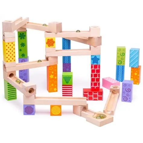 Bigjigs Toys Kolorowy drewniany tor kulkowy / od 3 lat